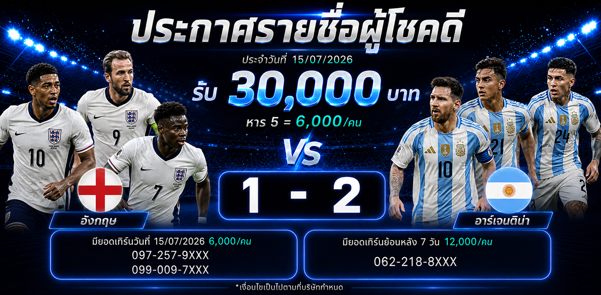 ประกาศรายชื่อผู้โชคดีบอล